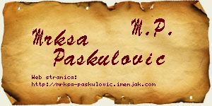 Mrkša Paskulović vizit kartica